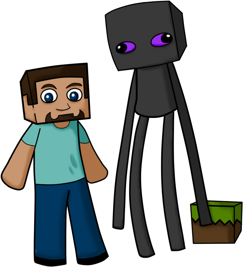 Minecraft Clipart Minecraft Enderman - Minecraft Steve Clipart Png (900x1107)