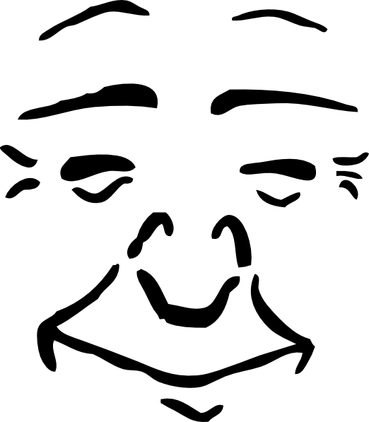 Free Vector Contentment Clip Art - Wrinkles Clip Art Black And White (522x597)