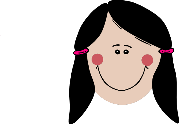 Blush Smile Clipart - Girl Head Clipart Png (600x416)