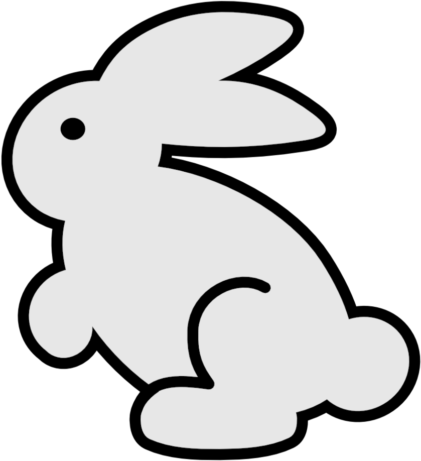 Unique Bunny Clip Art Black And White Medium Size - Bunny Clipart Black And White (949x949)