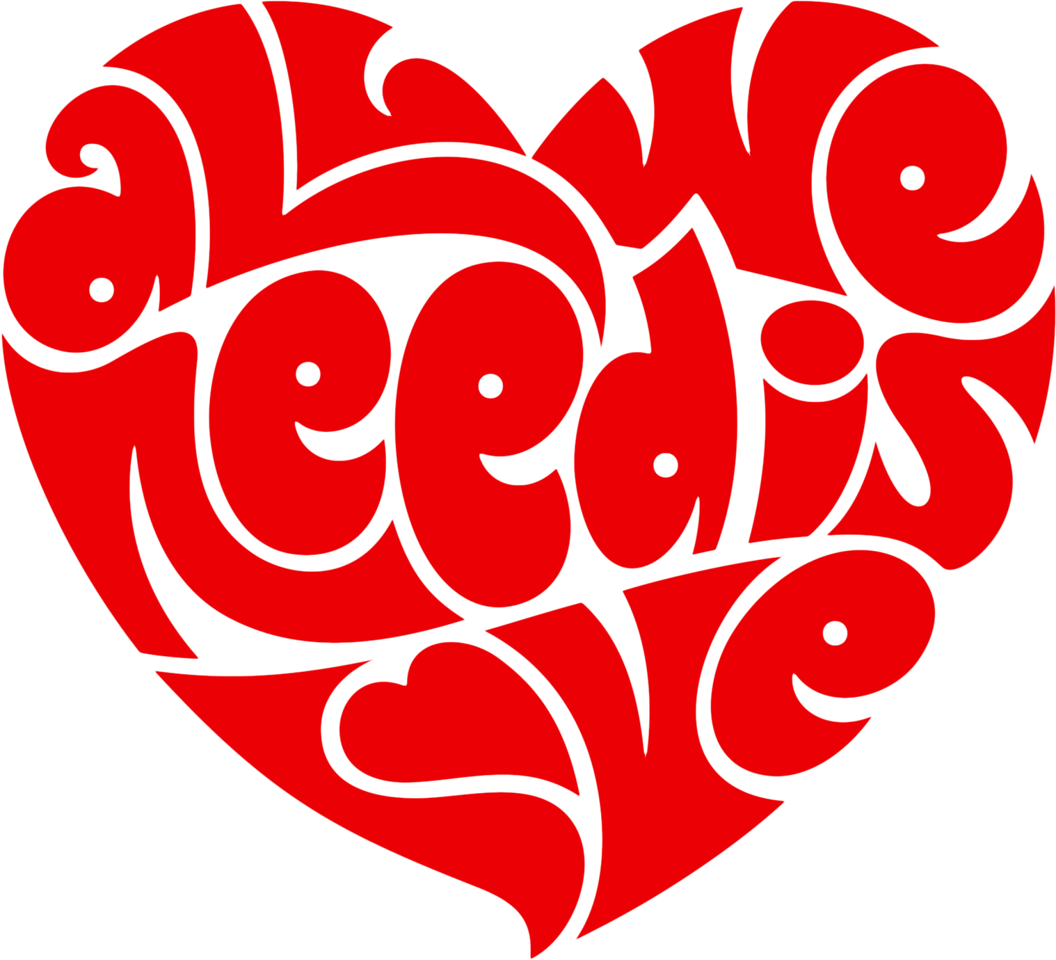 Typography Heart Sticker - Love All We Need (1732x1732)