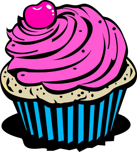 Cupcake Birthday Cake Muffin Clip Art - Cupcake Birthday Cake Muffin Clip Art (579x640)