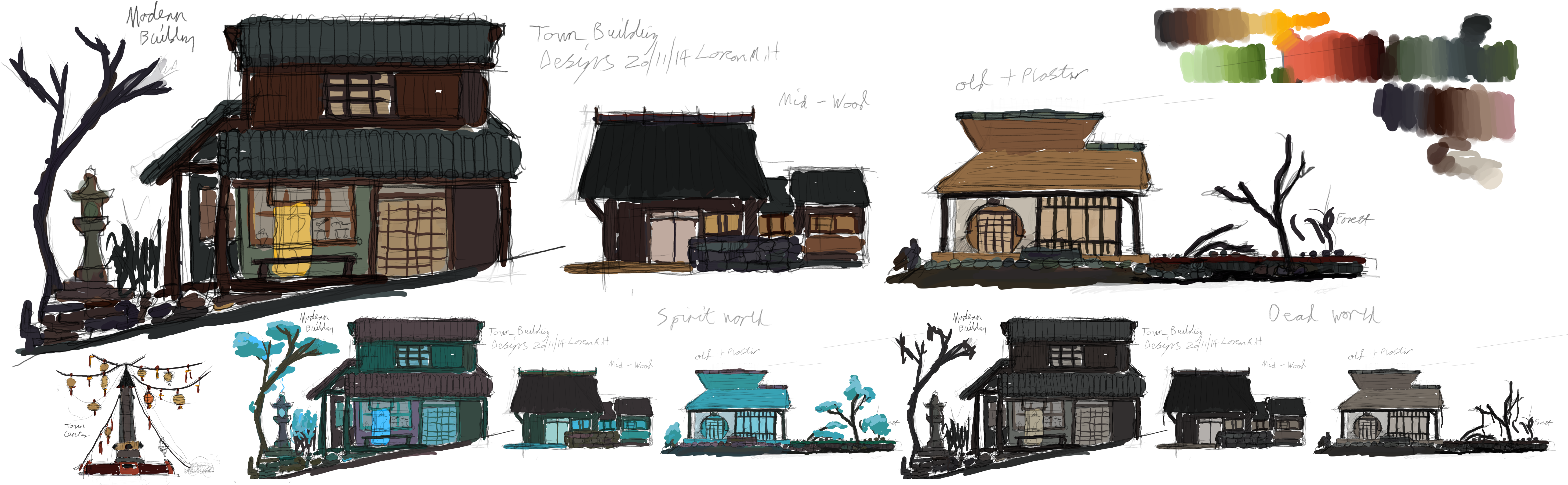 Ruindtownwip1 - Japanese Town Buildings (6736x2100)