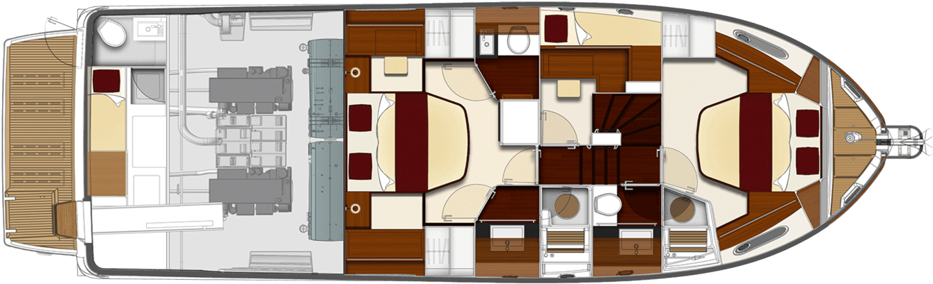 St 50 Layout 1-af2f - Beneteau Swift Trawler 50 Layout (1400x549)
