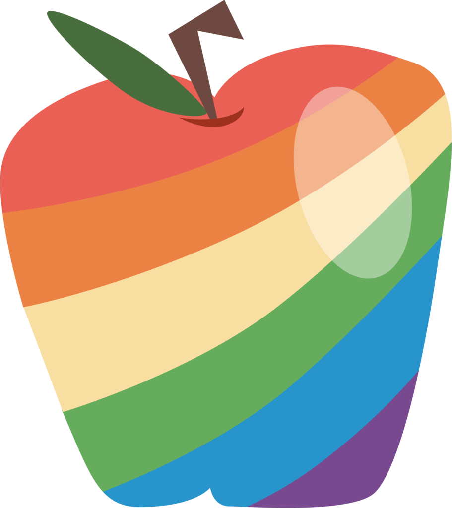 Atnezau, Food, No Pony, Resource, Safe, Simple Background, - Rainbow Apple Cutie Mark (911x1024)