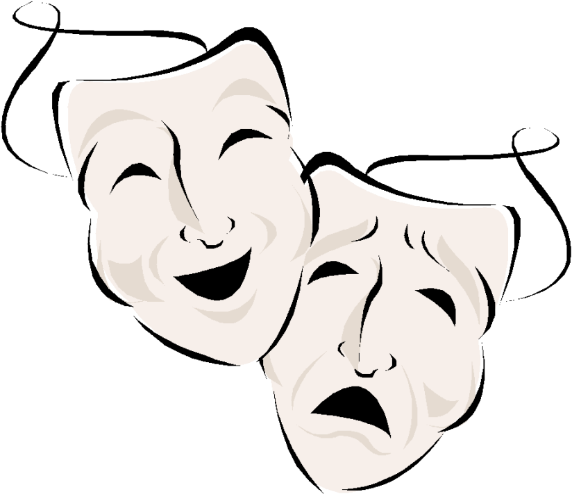 Drama Masks Drawings - Twelfth Night Clip Art (1024x754)