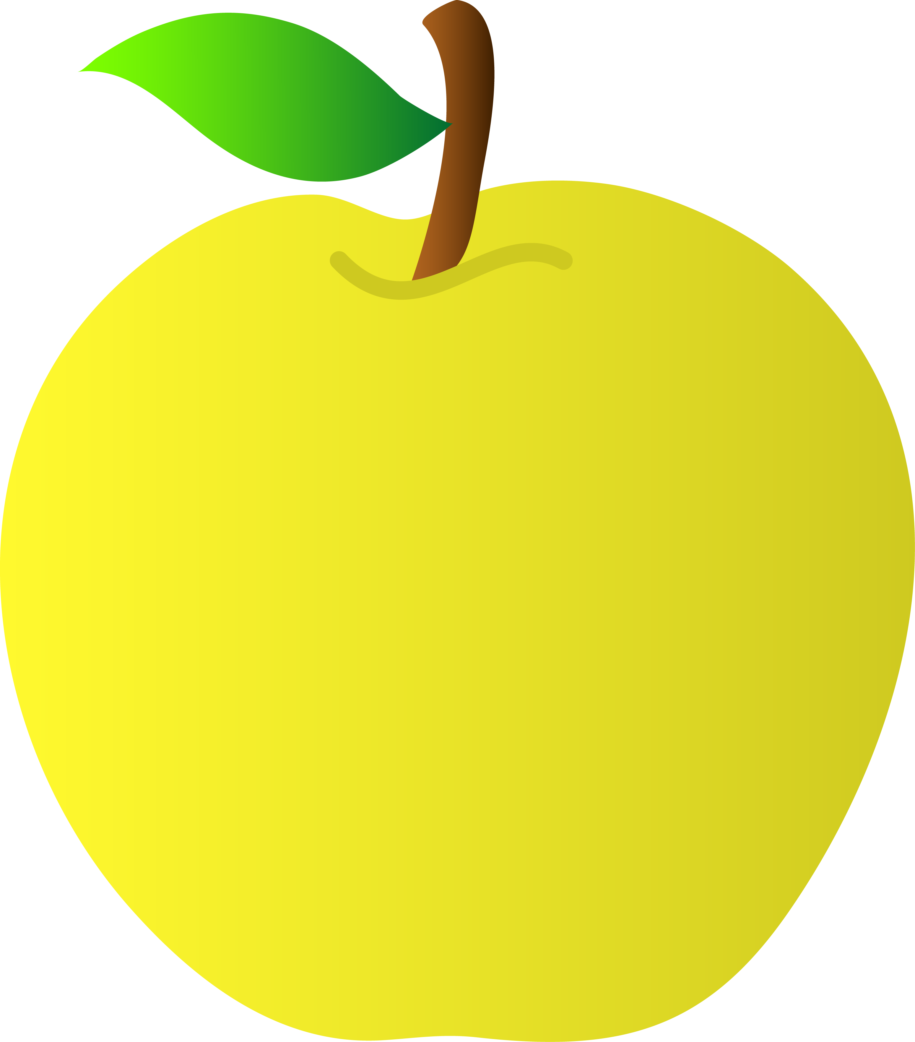 Yellow Apple Vector Art - Yellow Apple (3097x3526)