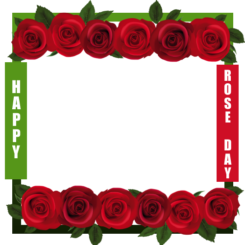 Personalize Photo Frame With Red Rose - Happy Rose Day Photo Frame (500x500)