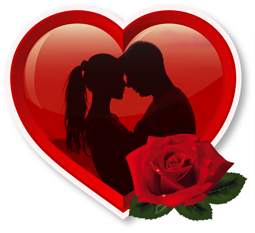 Couples On Heart Happy Valentine's Day - Name Valentine Wish (500x457)