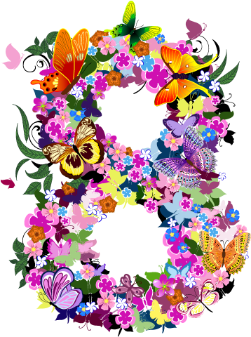 Number Flower - Digital - Frases Para Dia Internacional De La Mujer (408x510)