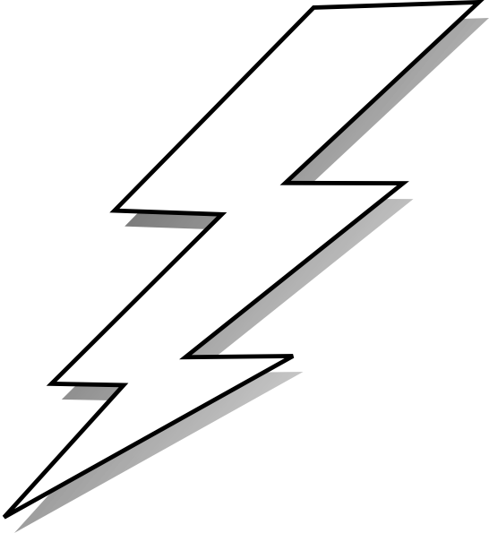 Comic Lightening - Black And White Lightning Bolt (546x595)