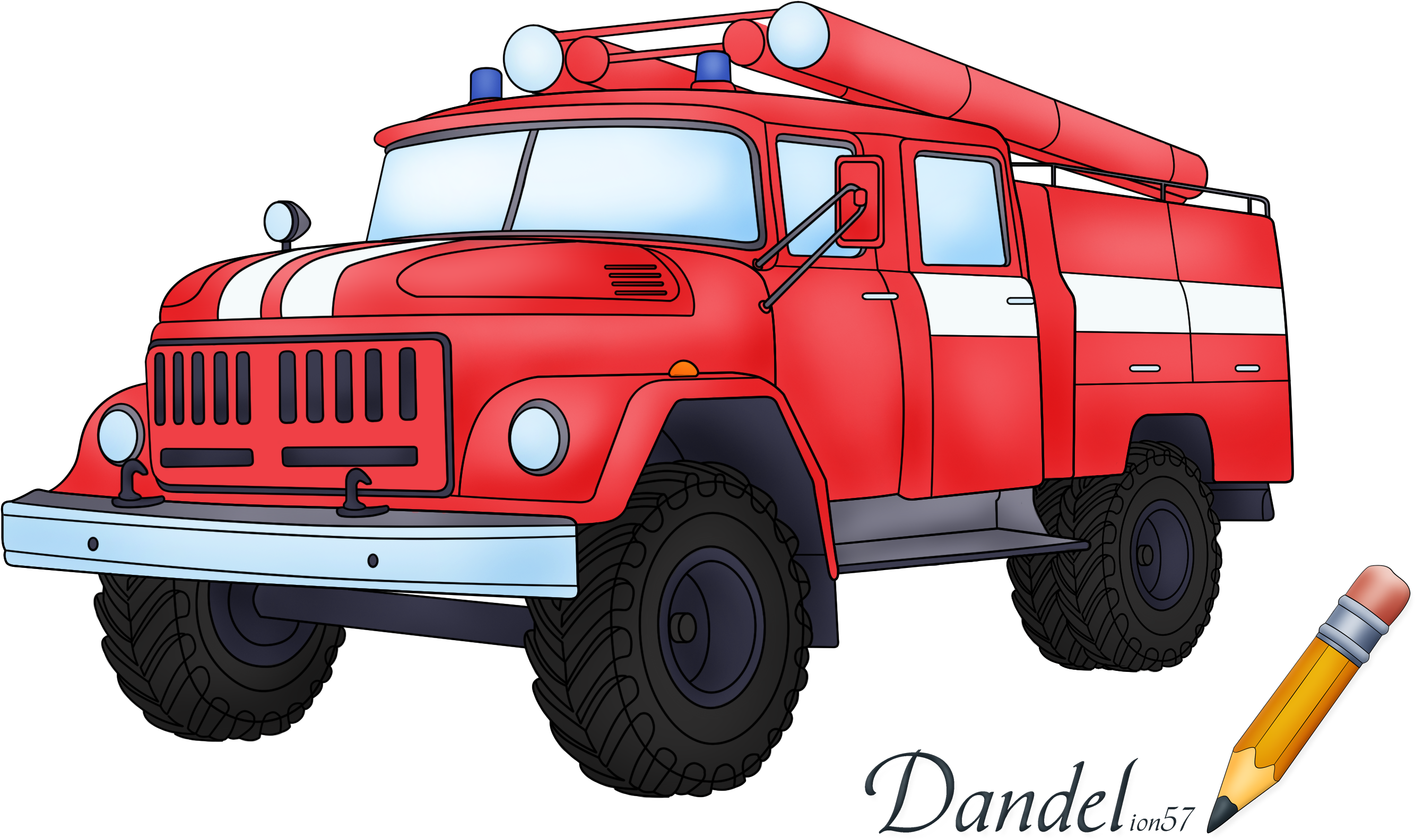 Пожарная Машина Рисунок Png (2804x1731)