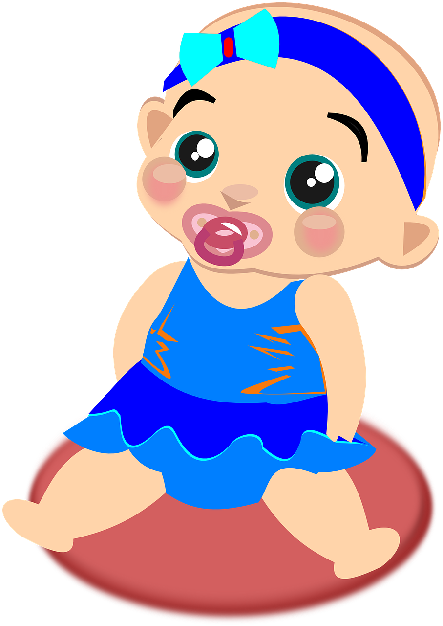 Baby Girl Infant Cute Pacifier Png Image - Baby Girl Clip Art (907x1280)