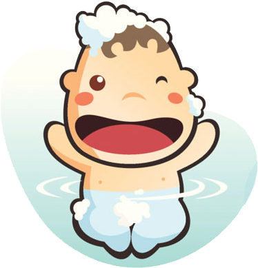 Bathing Smile Infant Illustration - Bathing Smile Infant Illustration (580x500)