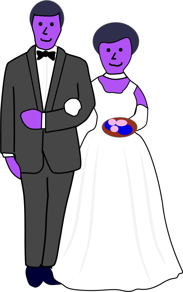 Bride And Groom - Bride And Groom Clipart (600x956)