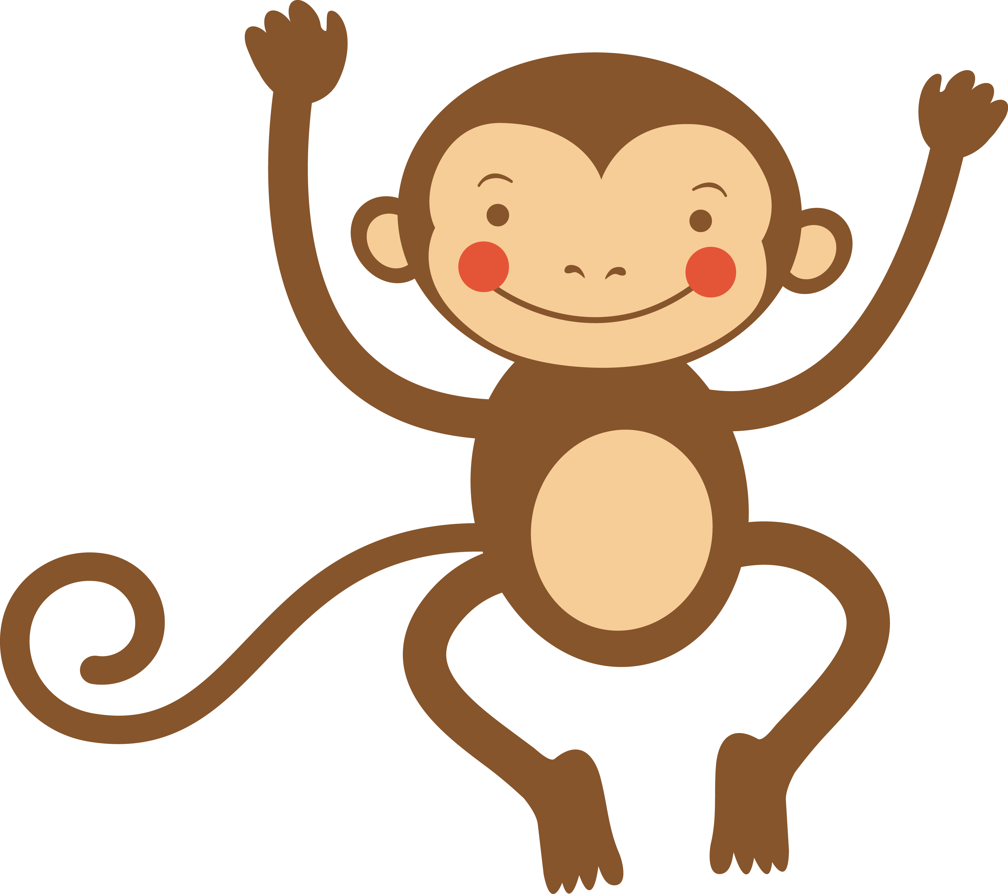 Cartoon Monkey Infant Illustration - Cartoon Monkey Infant Illustration (3363x2983)