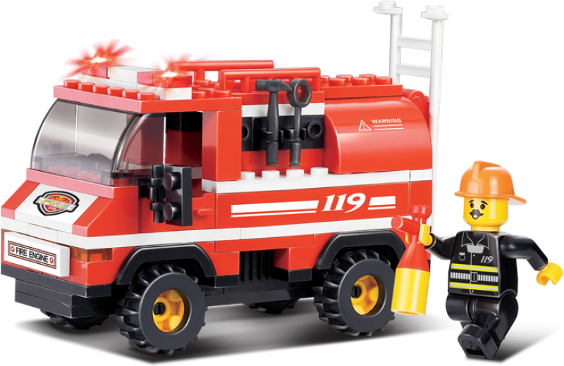 Конструктор "пожарные Спасатели" - Sluban Lego Fire Truck Construction Sets - Red (800x800)