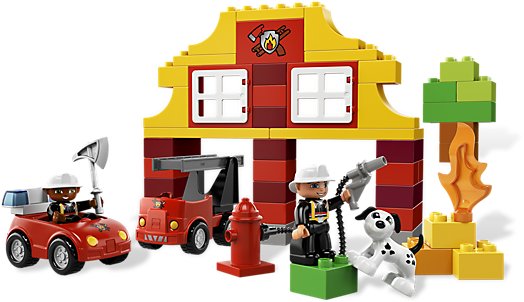 Down At The Lego Duplo Fire Station The Brave Firefighters - Lego Duplo My First Fire Station 6138 (600x450)