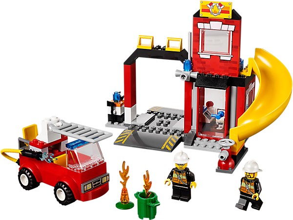 Create A Colorful Lego® Juniors Fire Emergency Scene - Lego Juniors Fire Station (600x450)