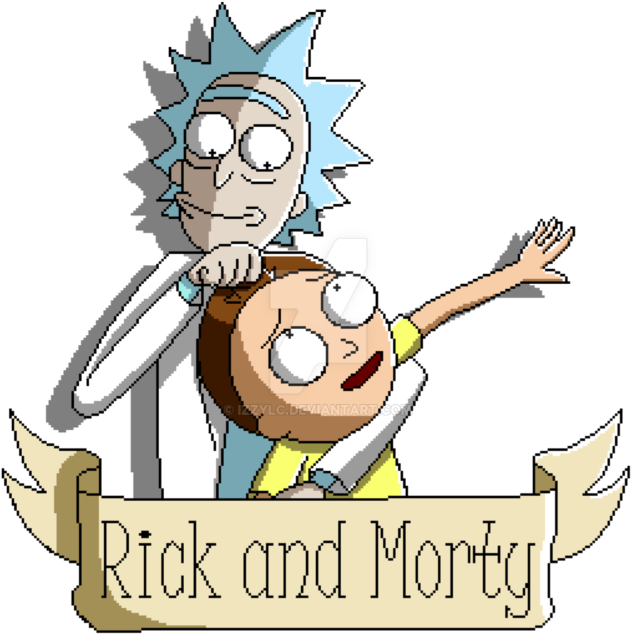 Pixel Rick And Morty By Izzylc - Pixel Rick And Morty (894x894)