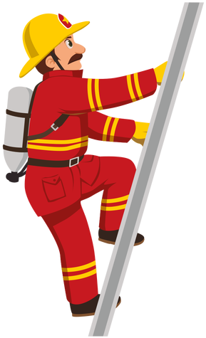 Firefighter Clipart Climbing Ladder With Clipart Ladder - Firefighter Climb Ladder Clipart (512x512)