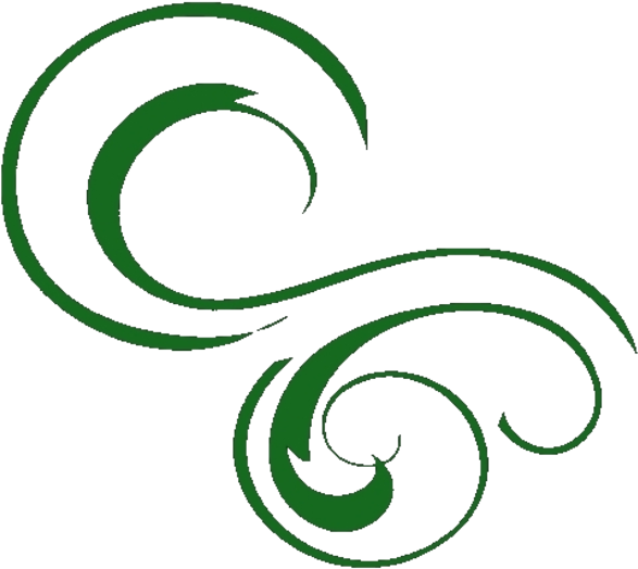 Green Swirly Line Art (600x549)