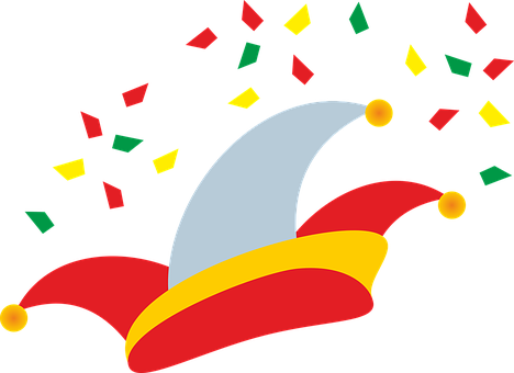 Cap Fool's Cap Carnival Party Confetti Cel - Karneval Hut Png (468x340)
