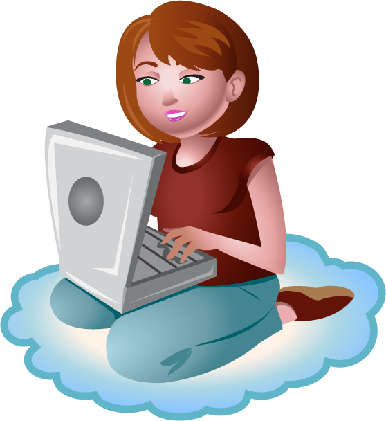 An Email About The Visit Informal Letter - Clipart Lady With Laptop (558x608)