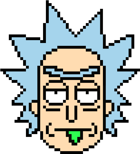 Rick Sanchez - Rick And Morty Pixel Art (680x650)