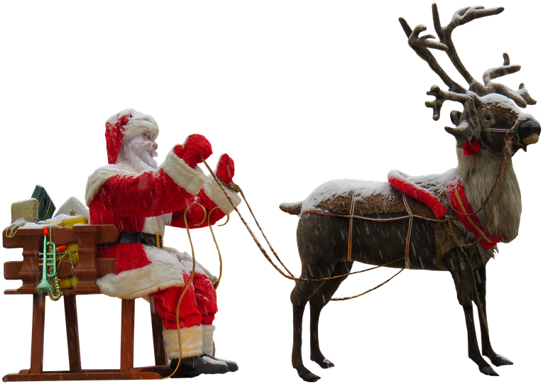 Santa Claus Png 9, - Santa Claus With Reindeer Png (960x720)