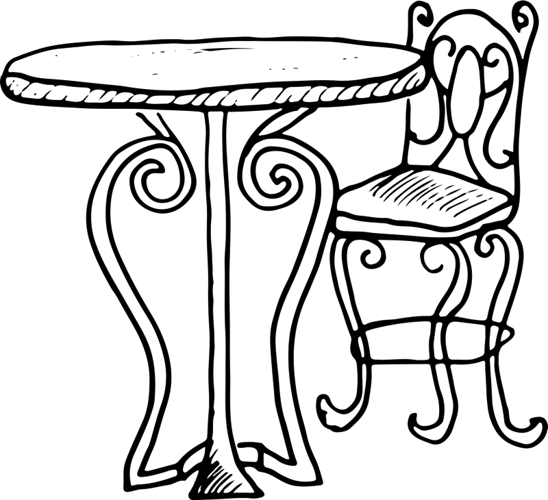 Bistro Table And Chair Stamp - Bistro (800x730)