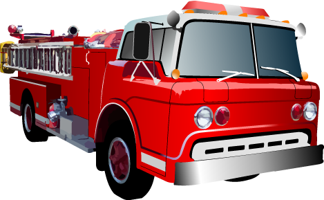 Fire Truck Clip Art Free - Fire Truck Free Vector (469x289)