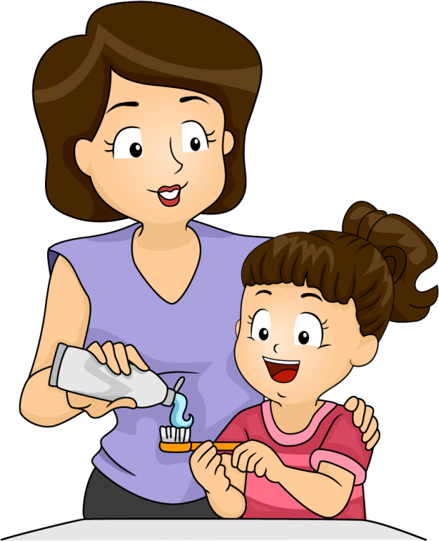 Pin Child Brushing Teeth Clipart - Cepillarse Los Dientes (624x768)