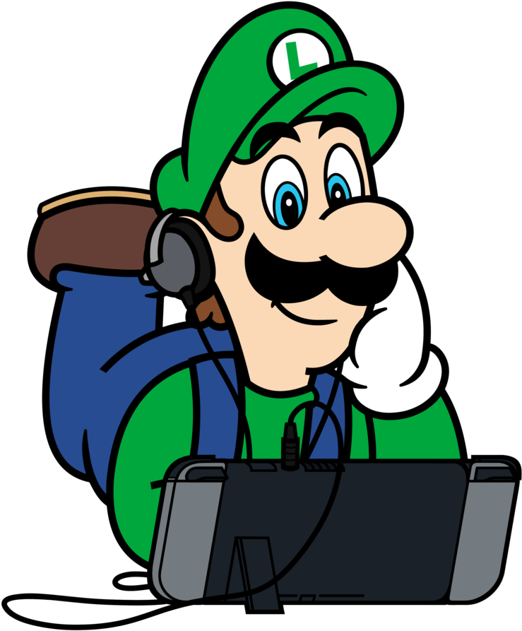 These Wonderful Drawings Were Created By Spepofficial - Luigi With Nintendo Switch (1024x1024)