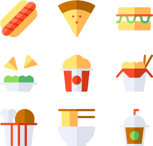 Fast Food 50 Icons - Fast Food (600x564)