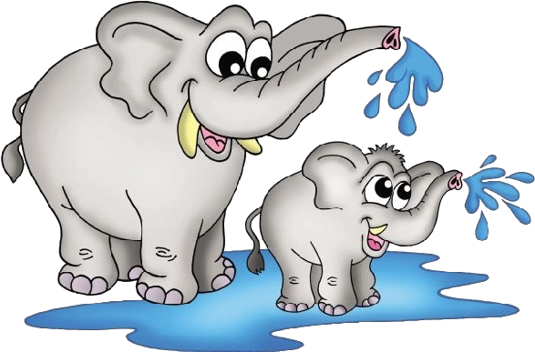 Mother And Baby Elephant Clipart - Elephant With Baby Clipart (600x600)