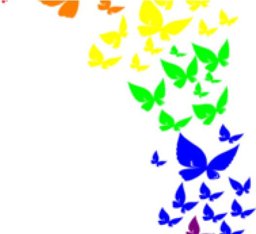 Rainbow Butterfly Clipart Border - Over The Rainbow Rectangular Canvas Pillow (640x480)