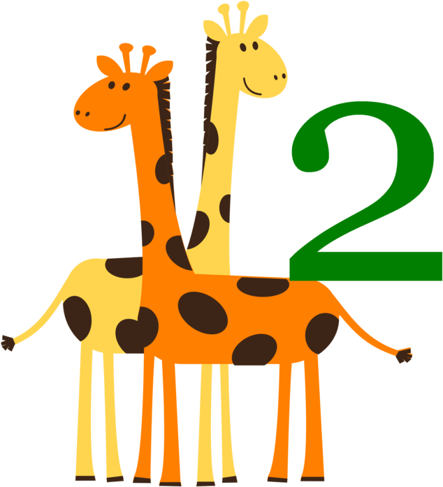 Two Baby Animals Clip Art 47dp1i Clipart - Giraffe Kid Drawing (700x700)