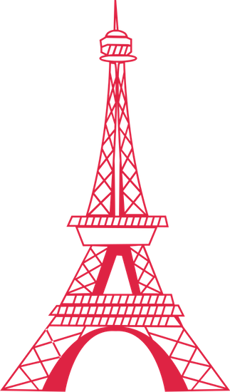 Flat Illustration Of Eiffel Tower - Wallxdecal Eiffel Tower Wall Decal Paris Silhouette (323x550)