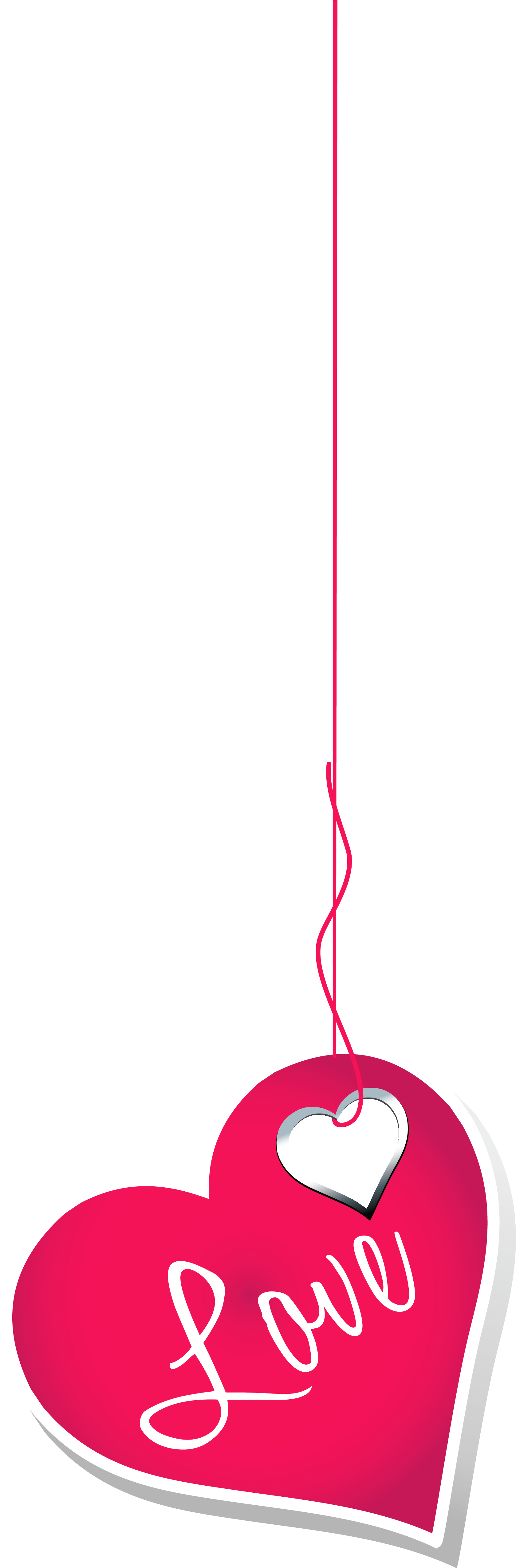Hanging Pink Love Heart Decor Png Clipart Picture - Love Png Clip Art (1864x5190)