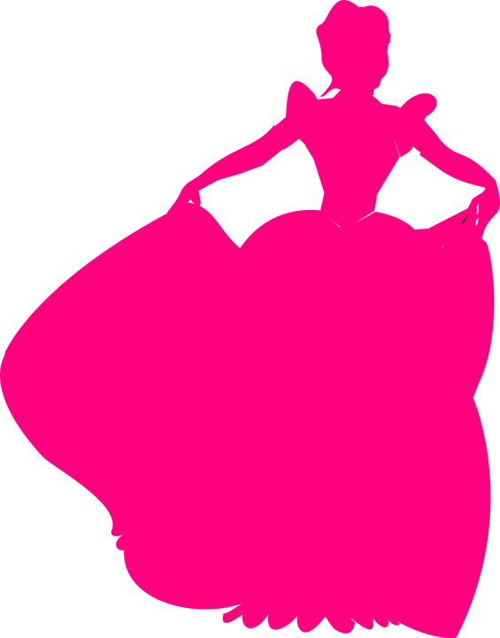Pink Dress Clipart Gown - Pink Princess Silhouette (565x720)