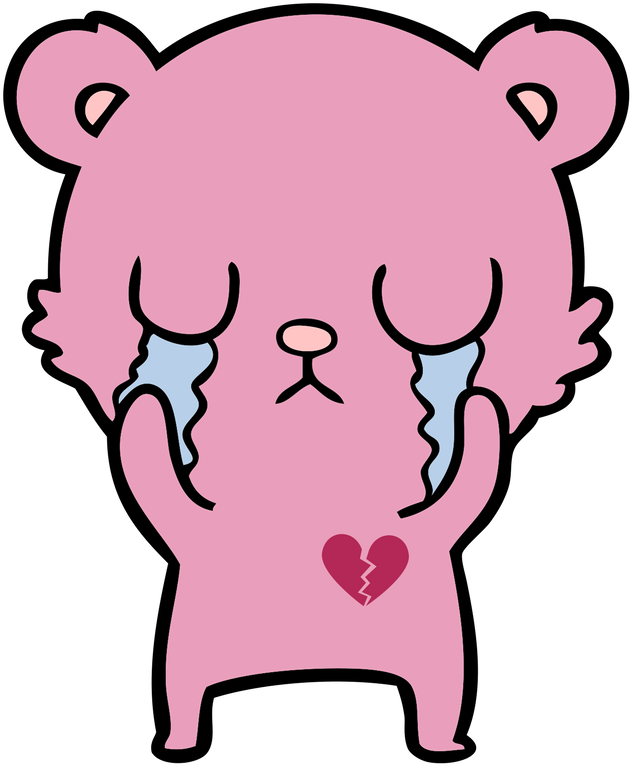 Crying Teddy Bear - Vector Graphics (800x800)