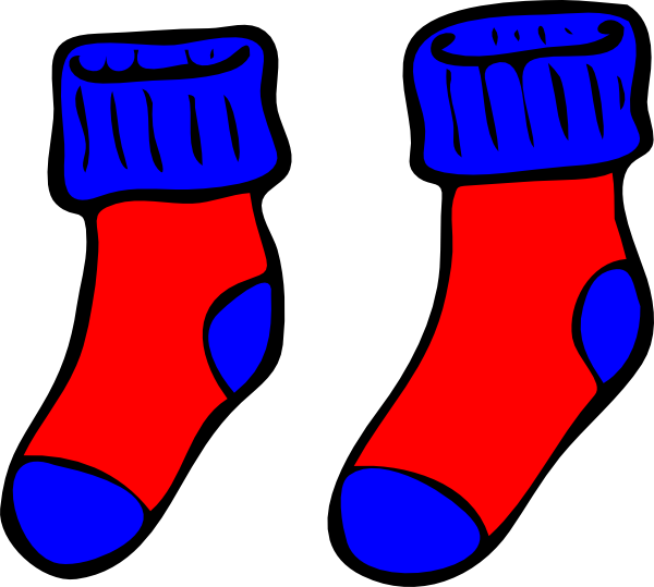 Blue And Red Socks Clip Art At Clker - Blue And Red Socks (600x539)