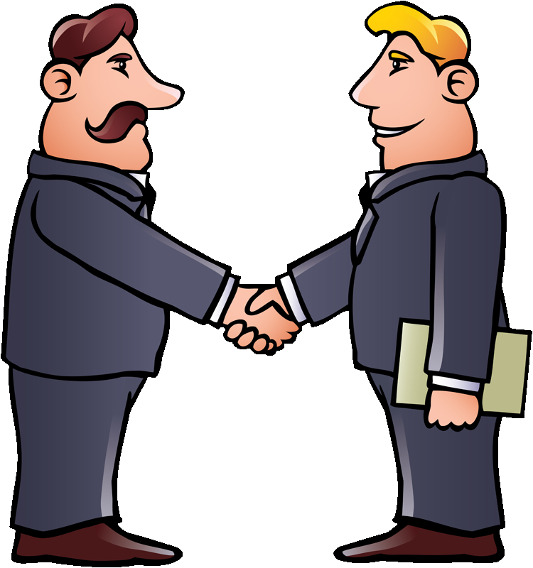 Home - Two Men Shaking Hands Clipart (750x800)