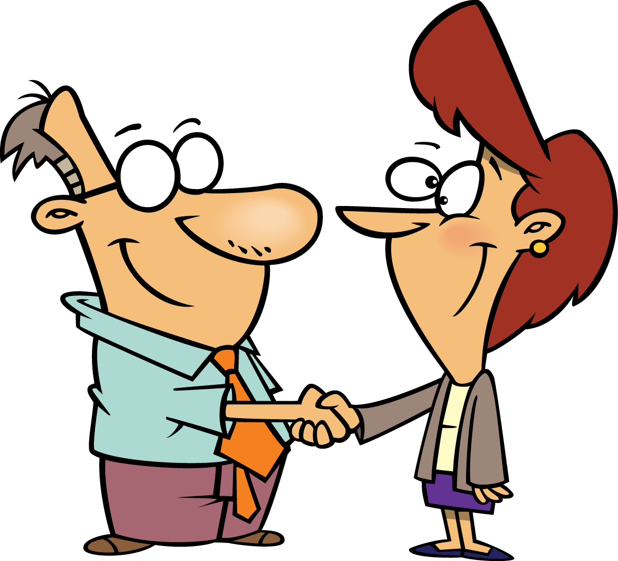 Friendly People Shaking Hands Clipart - Shaking Hands Cartoon Png (1204x1092)