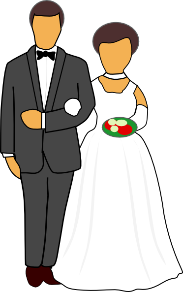 Couple Getting Married Clipart - Wedding Couple Clipart (471x750)