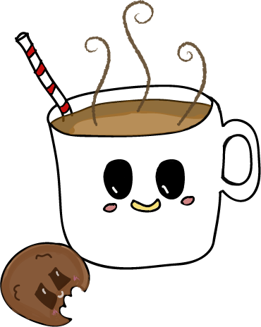 Cookies - Coffee And Cookies Drawing (370x464)