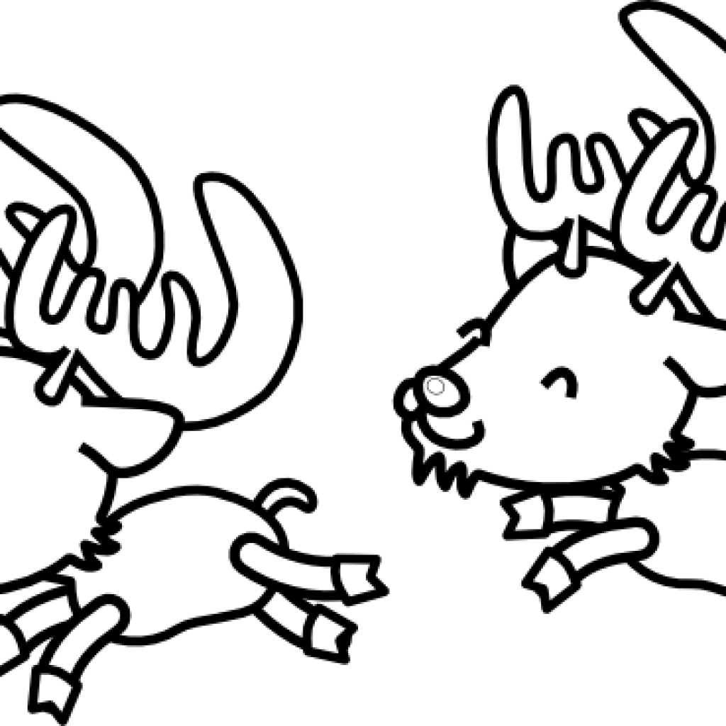 Christmas Black And White Clipart Reindeer Clipart - Santa Clauss Para Colorear (1024x1024)