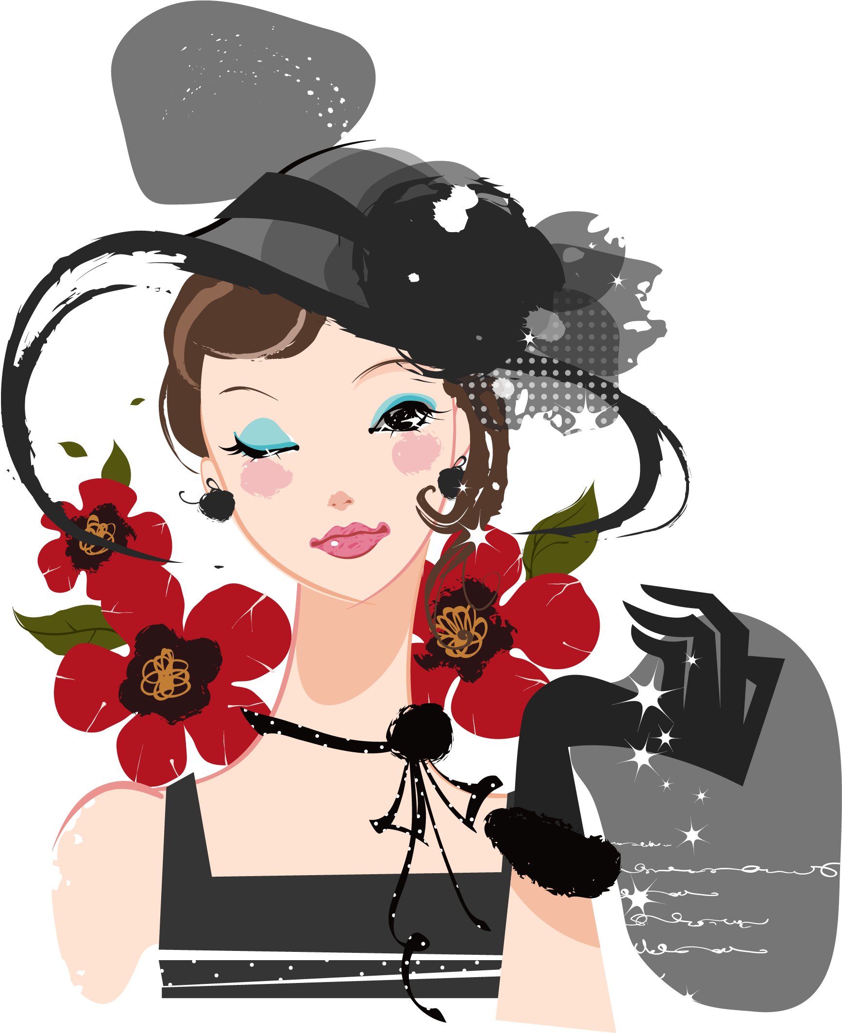 Make-up Cartoon Bijin Illustration - Makeup Fashion Cartoon Png (2126x2126)