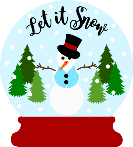 Let It Snow- Snowglobe - Christmas Tree (435x480)